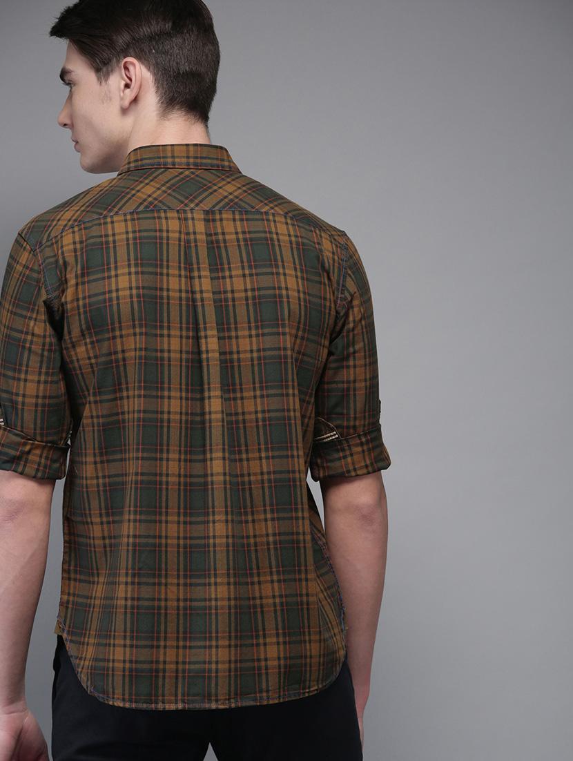yellow checkered casual shirt - 16718713 - Zoom Image - 3