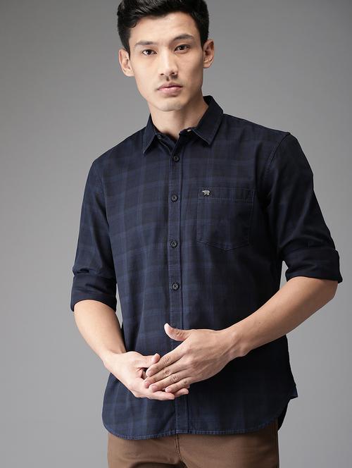 blue checkered casual shirt - 16718715 - Standard Image - 1