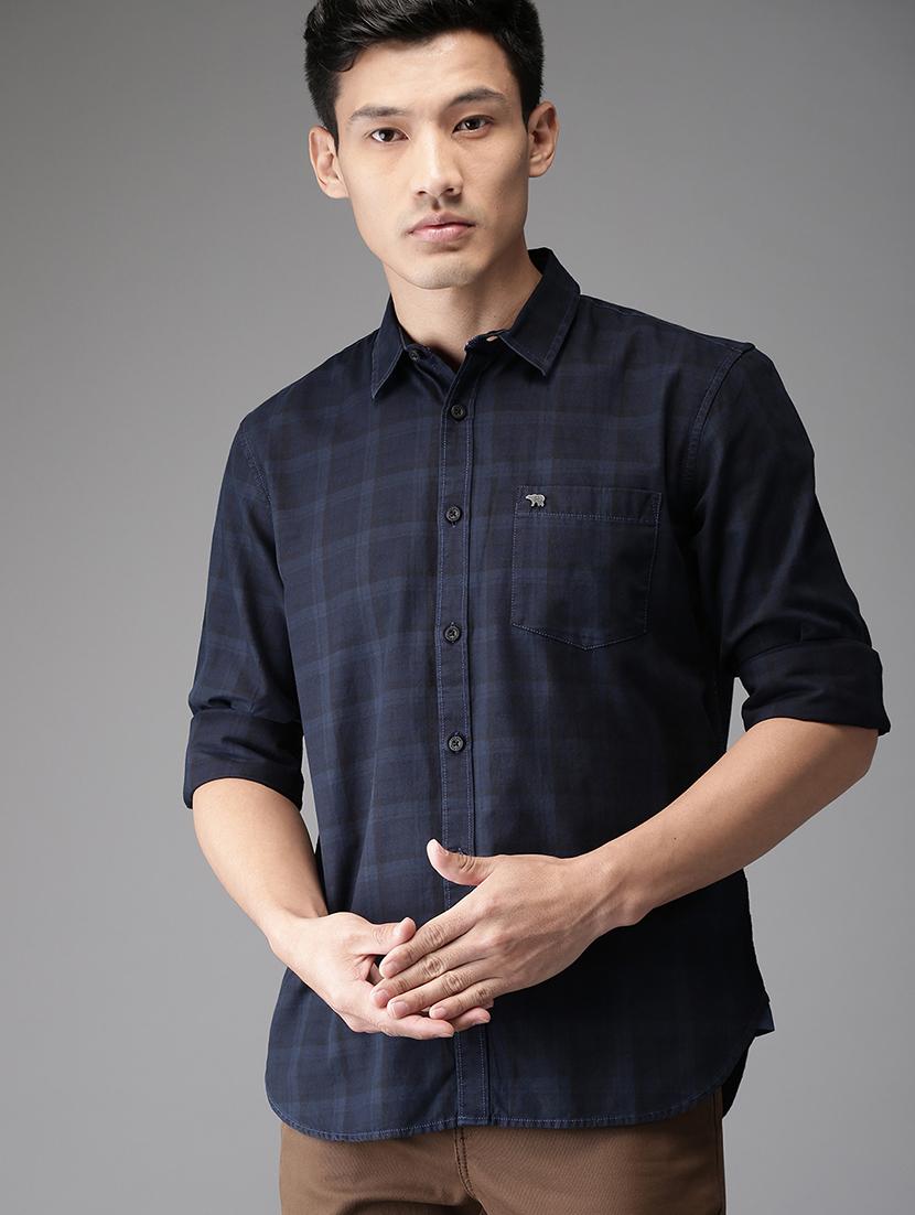 blue checkered casual shirt - 16718715 - Zoom Image - 1