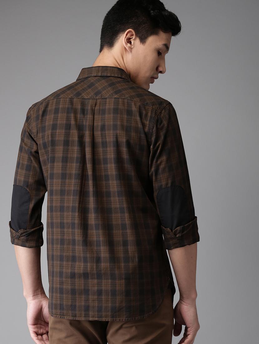 brown checkered casual shirt - 16718718 - Zoom Image - 3