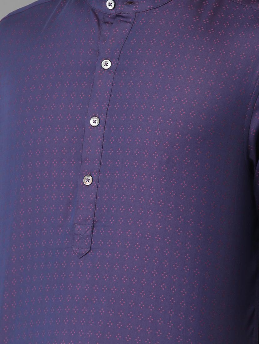 purple printed short kurta - 16718730 - Zoom Image - 5