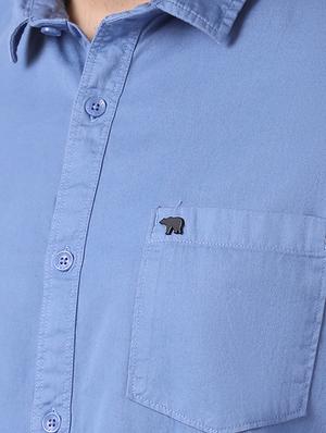 blue solid casual shirt - 16718735 - Standard Image - 5