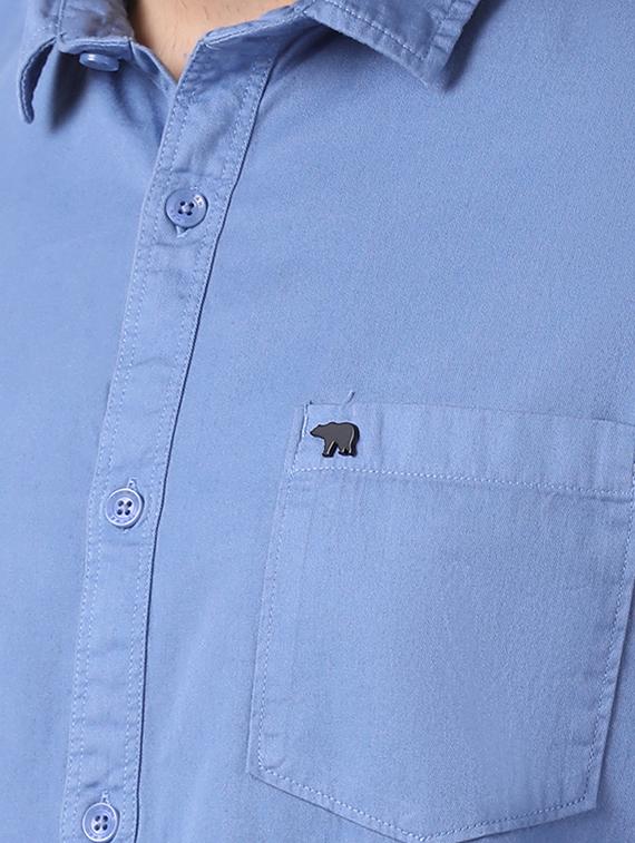 blue solid casual shirt - 16718735 - Zoom Image - 5