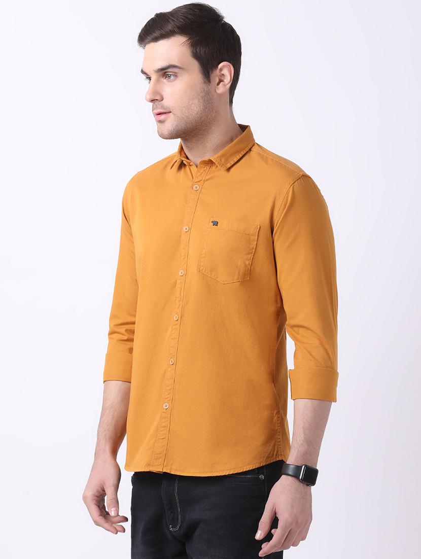 yellow solid casual shirt - 16718737 - Zoom Image - 2