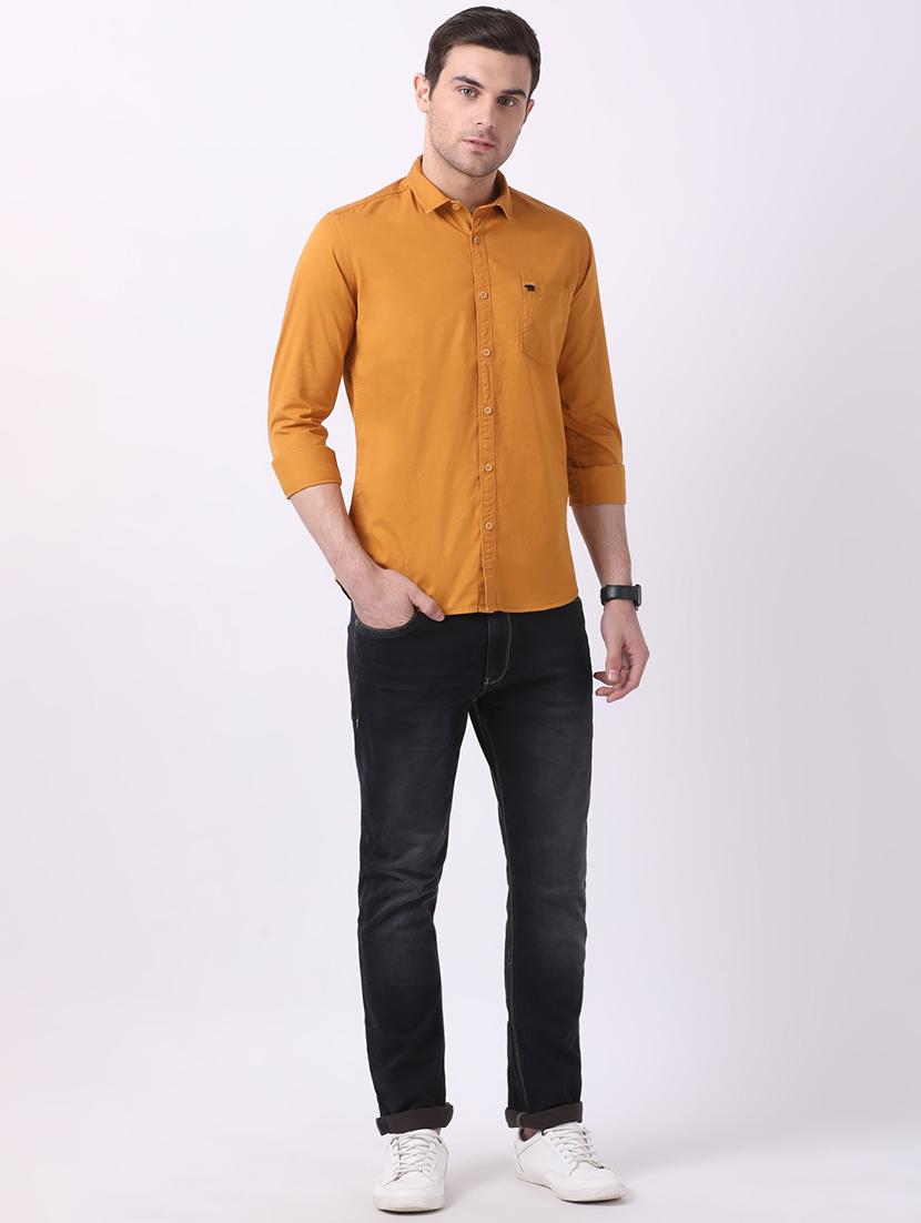 yellow solid casual shirt - 16718737 - Zoom Image - 4