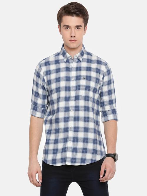 blue checkered casual shirt - 16718741 - Standard Image - 1