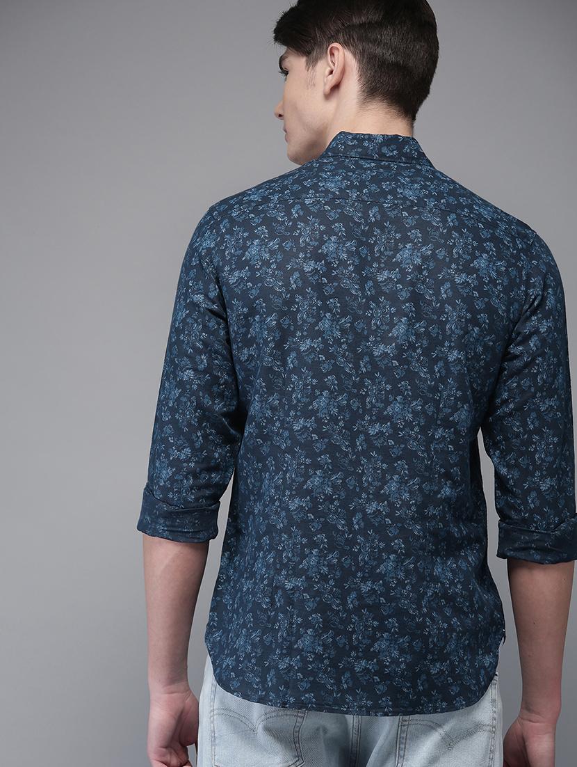 blue floral printed casual shirt - 16718749 - Zoom Image - 3