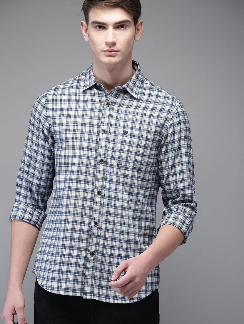 grey checkered casual shirt - 16718758 - Zoom Image - 1
