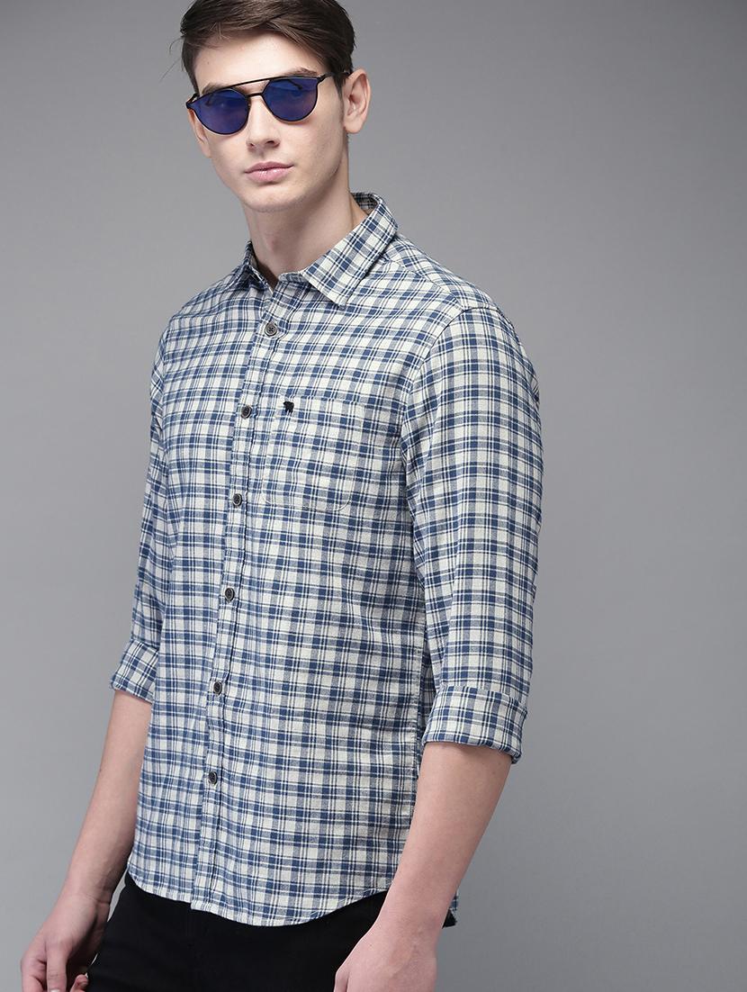 grey checkered casual shirt - 16718758 - Zoom Image - 2