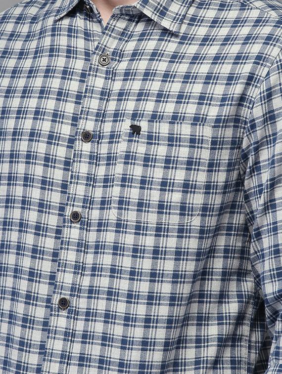 grey checkered casual shirt - 16718758 - Zoom Image - 4