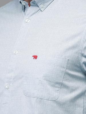 light blue self design casual shirt - 16718767 - Standard Image - 5