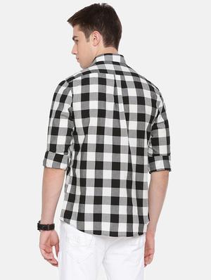 black checkered casual shirt - 16718771 - Standard Image - 3