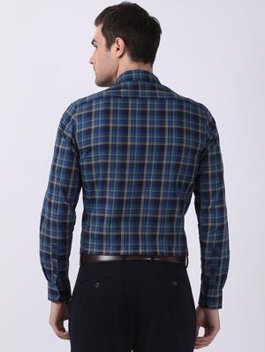 blue checkered formal shirt - 16718779 - Standard Image - 3