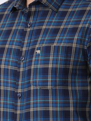 blue checkered formal shirt - 16718779 - Standard Image - 5