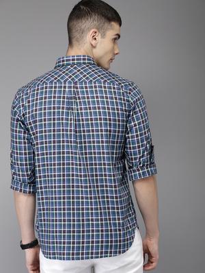 blue checkered casual shirt - 16718789 - Standard Image - 3