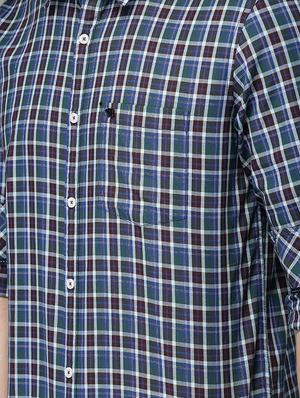 blue checkered casual shirt - 16718789 - Standard Image - 5