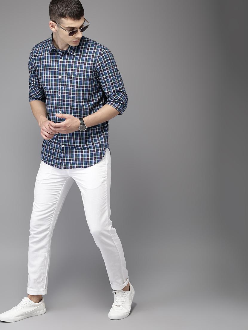 blue checkered casual shirt - 16718789 - Zoom Image - 4