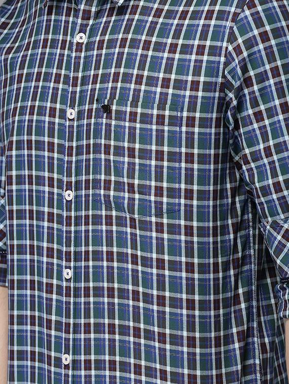 blue checkered casual shirt - 16718789 - Zoom Image - 5