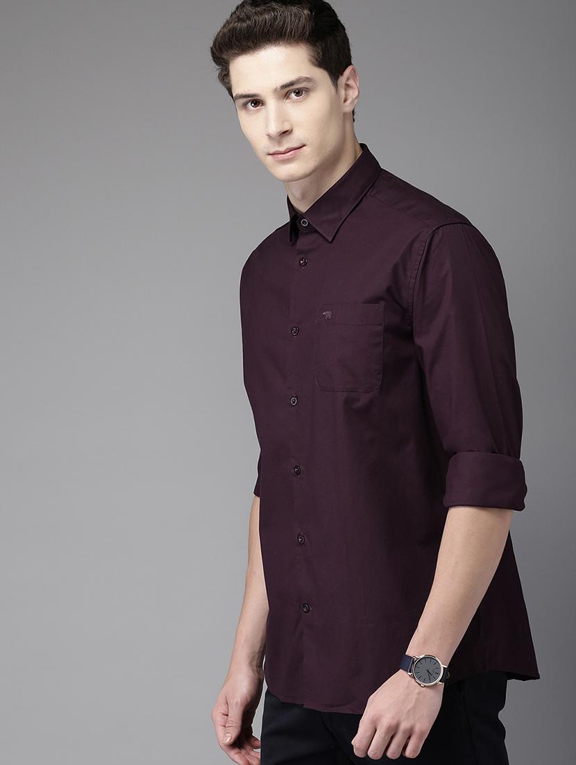 red solid casual shirt - 16718792 - Zoom Image - 2