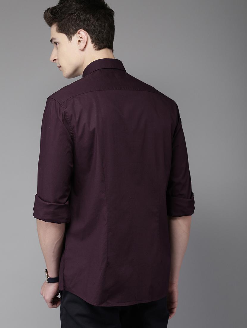 red solid casual shirt - 16718792 - Zoom Image - 3