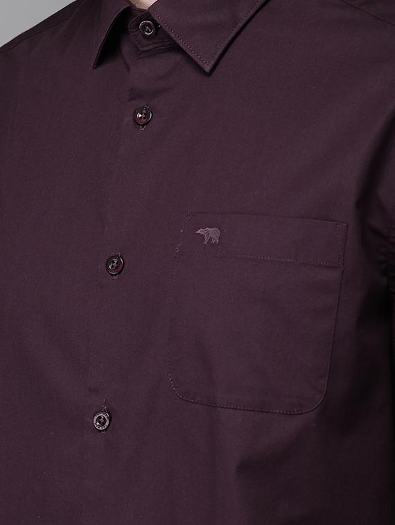 red solid casual shirt - 16718792 - Zoom Image - 5