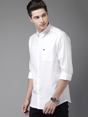 white solid casual shirt - 16718793 - Standard Image - 2