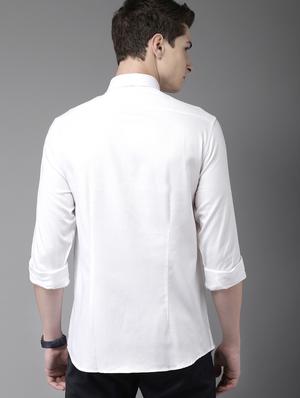 white solid casual shirt - 16718793 - Standard Image - 3
