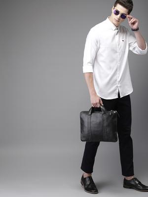white solid casual shirt - 16718793 - Standard Image - 4
