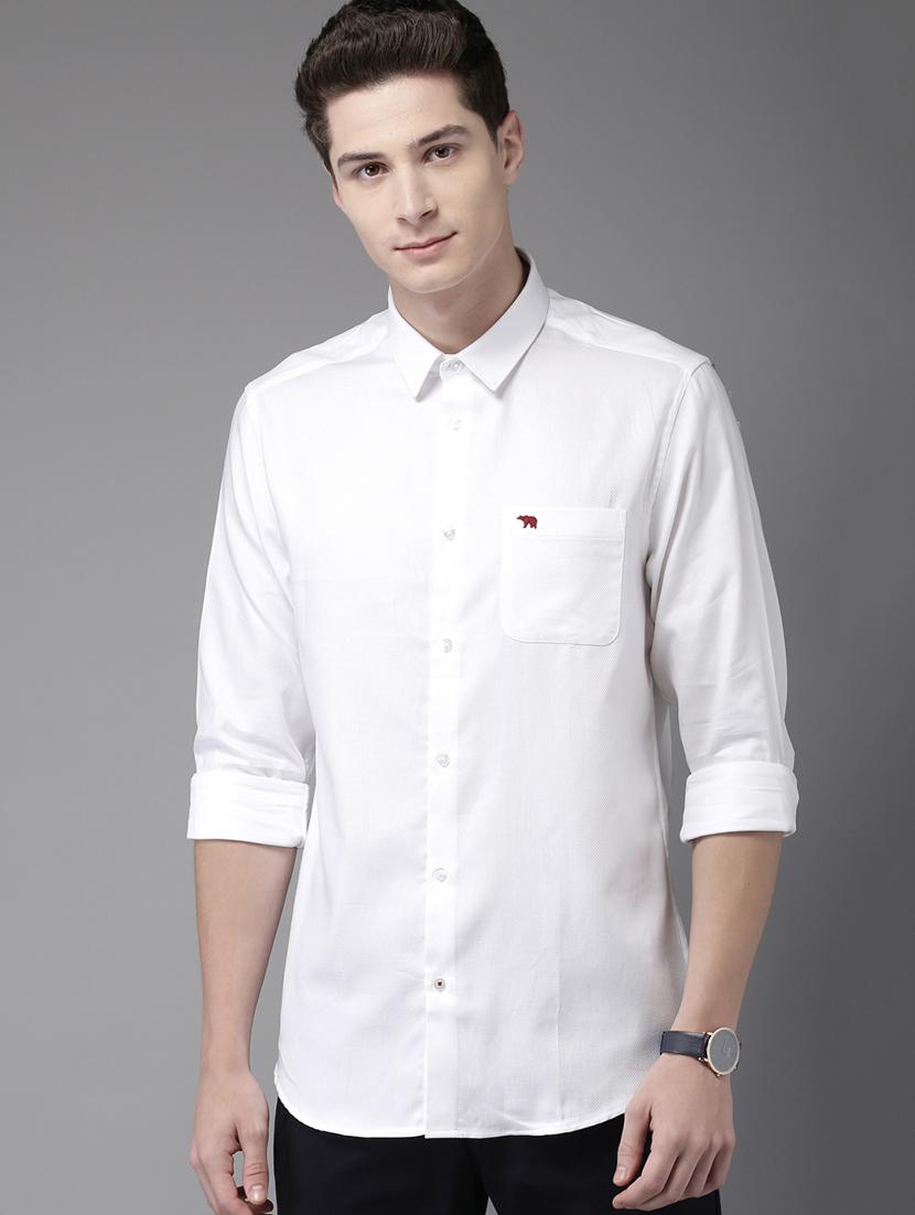 white solid casual shirt - 16718793 - Zoom Image - 1