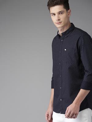 blue printed casual shirt - 16718797 - Standard Image - 2