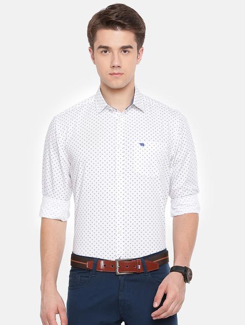 white printed formal shirt - 16718800 - Standard Image - 1