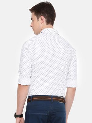 white printed formal shirt - 16718800 - Standard Image - 3