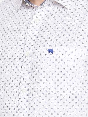 white printed formal shirt - 16718800 - Standard Image - 5