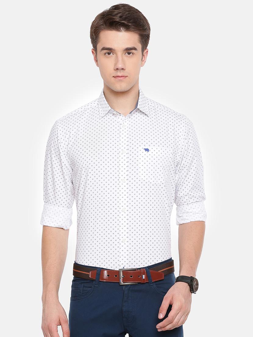 white printed formal shirt - 16718800 - Zoom Image - 1