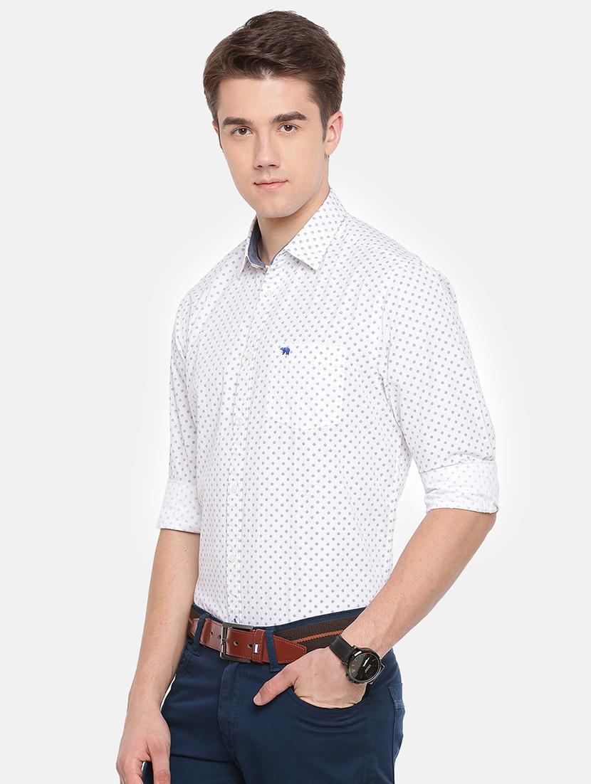 white printed formal shirt - 16718800 - Zoom Image - 2