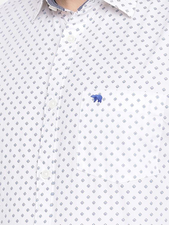white printed formal shirt - 16718800 - Zoom Image - 5