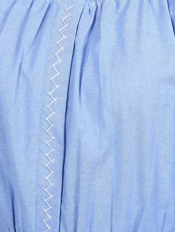 drawstring waist embroidered detail dress - 16718804 - Zoom Image - 4