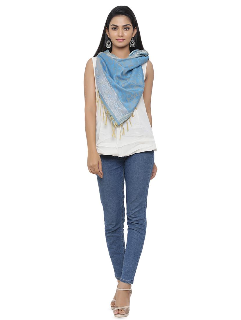 light blue polyester stole - 16718856 - Zoom Image - 2