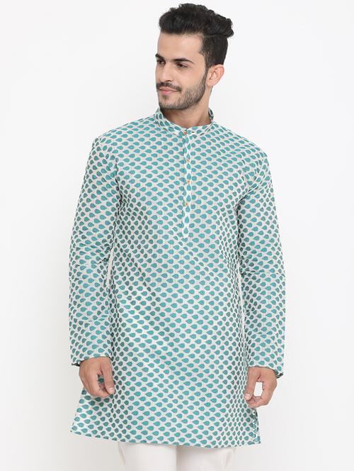 green printed medium kurta - 16718880 - Standard Image - 1