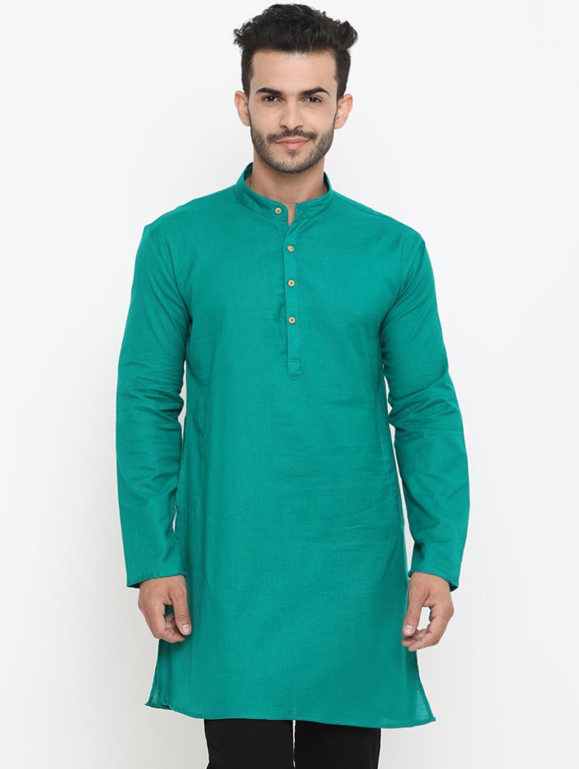 green solid medium kurta - 16718887 - Zoom Image - 1