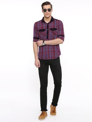 pink checkered casual shirt - 16718889 - Standard Image - 4