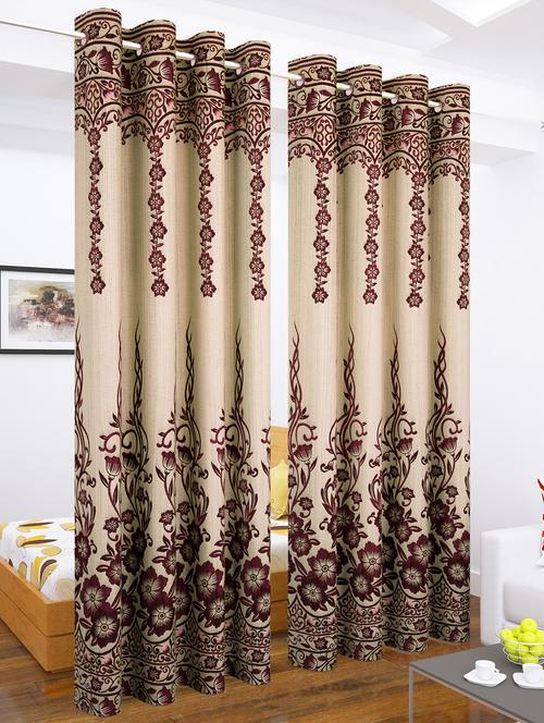 jacquard 1 pc long door curtain-9 feet - 16719148 - Standard Image - 1
