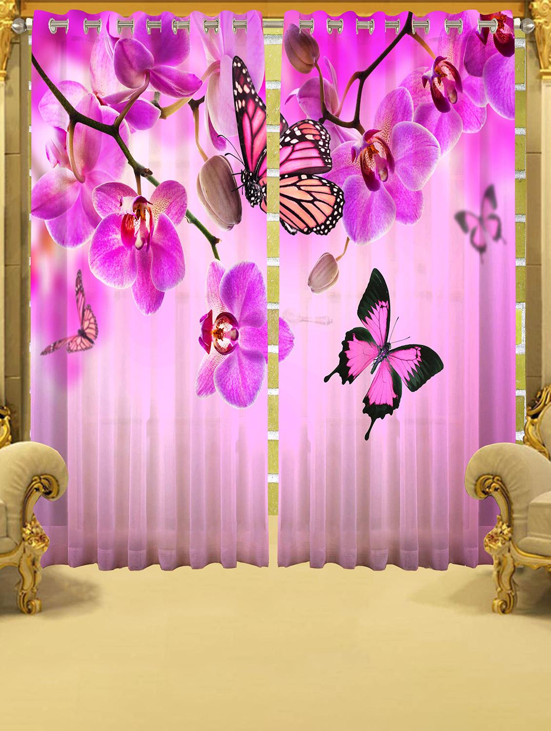 polyester longcrush digital printed window curtain 2 -pieces - 16719161 - Zoom Image - 1