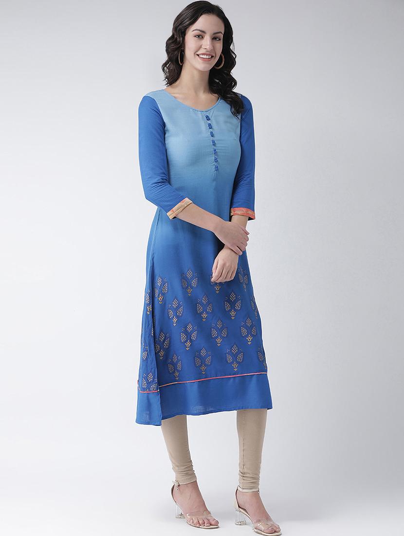 printed a-line kurta - 16719435 - Zoom Image - 2