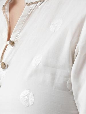 solid embroiered a-line kurta - 16719440 - Standard Image - 4