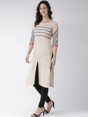 embroidered straight kurta - 16719442 - Standard Image - 2