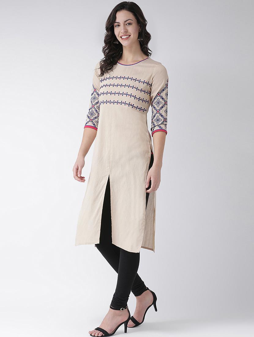 embroidered straight kurta - 16719442 - Zoom Image - 2
