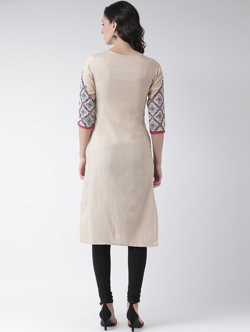 embroidered straight kurta - 16719442 - Zoom Image - 3