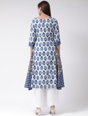 indigo a-line kurta - 16719451 - Standard Image - 3