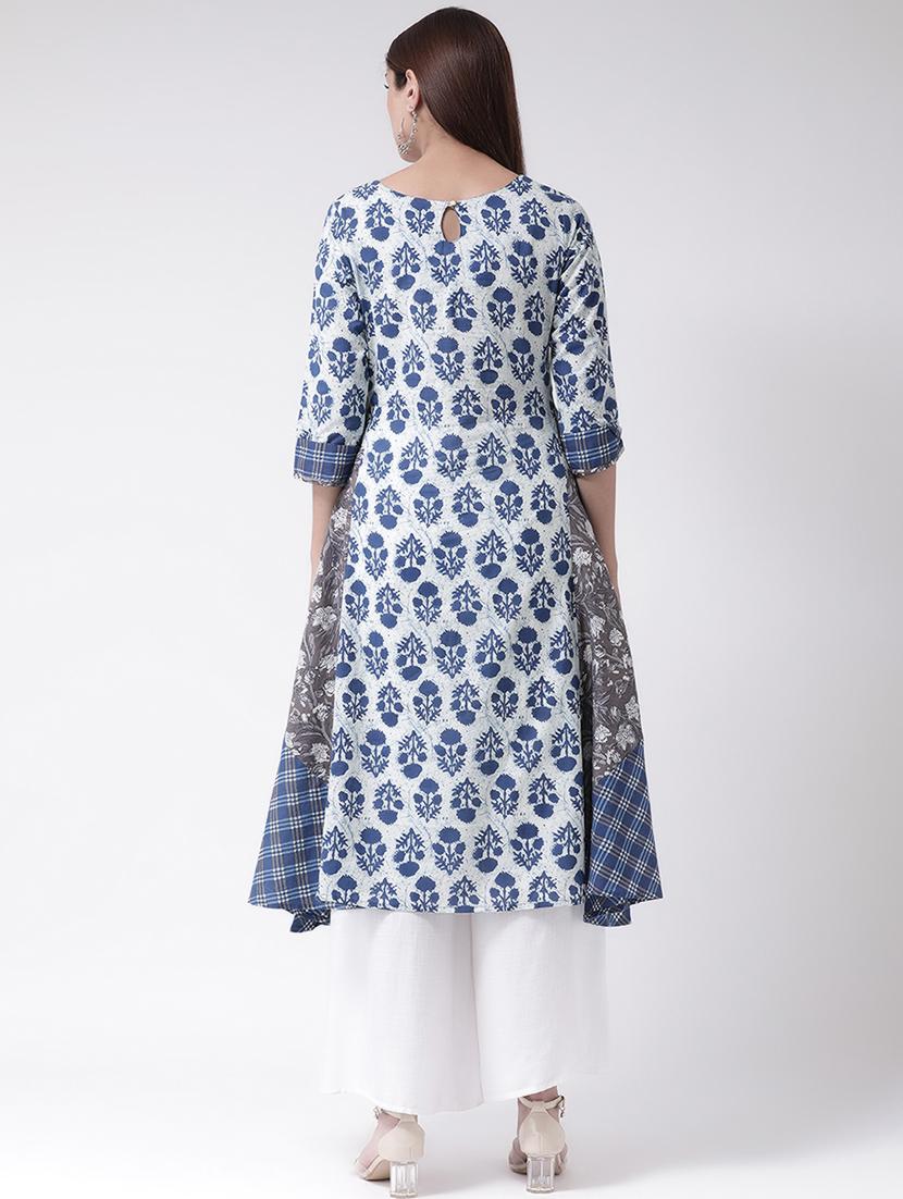 indigo a-line kurta - 16719451 - Zoom Image - 3